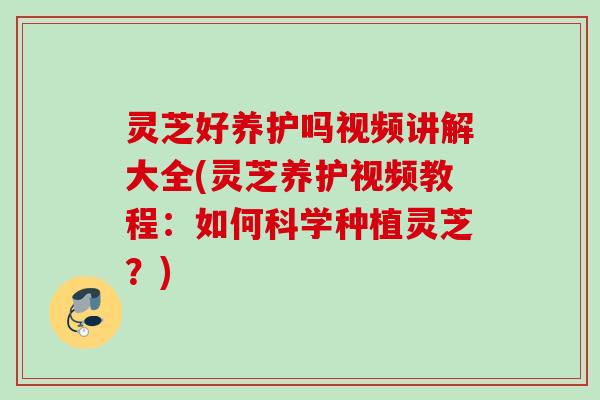 灵芝好养护吗视频讲解大全(灵芝养护视频教程：如何科学种植灵芝？)