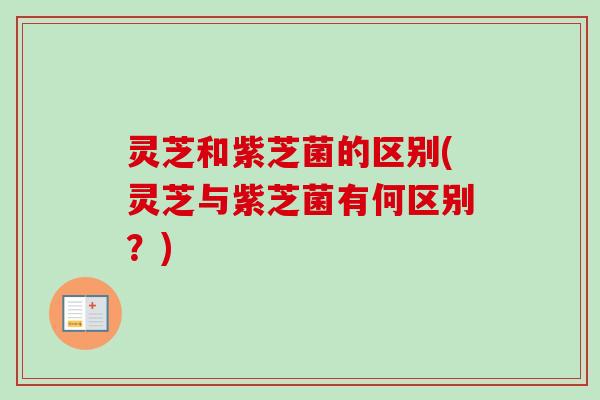 灵芝和紫芝菌的区别(灵芝与紫芝菌有何区别？)