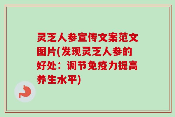 灵芝人参宣传文案范文图片(发现灵芝人参的好处:调节免疫力提高养生水平) 灵芝人参宣传文案范文图片(发现灵芝人参的好处:调节免疫力提高养生水平)