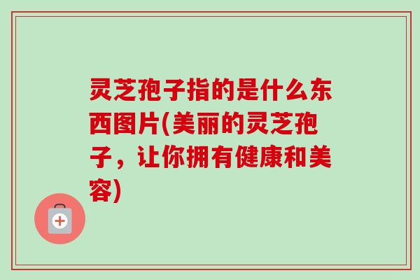 灵芝孢子指的是什么东西图片(美丽的灵芝孢子,让你拥有健康和美容) 灵芝孢子指的是什么东西图片(美丽的灵芝孢子,让你拥有健康和美容)