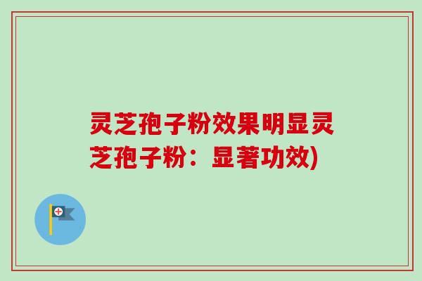 灵芝孢子粉效果明显灵芝孢子粉:显著功效) 灵芝孢子粉效果明显灵芝孢子粉:显著功效)