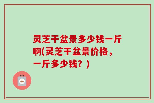 灵芝干盆景多少钱一斤啊(灵芝干盆景价格，一斤多少钱？)