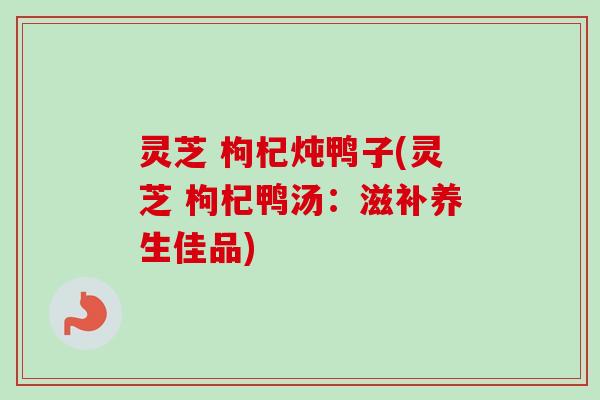 灵芝 枸杞炖鸭子(灵芝 枸杞鸭汤：滋补养生佳品)