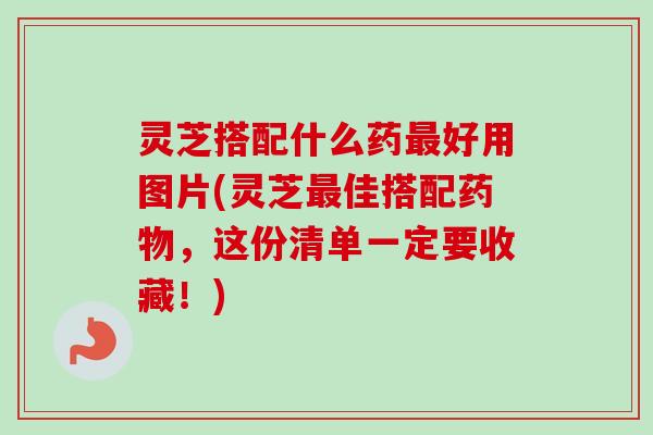 灵芝搭配什么药好用图片(灵芝佳搭配，这份清单一定要收藏！)