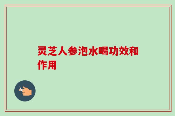 灵芝人参泡水喝功效和作用