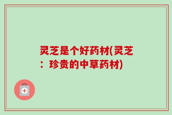 灵芝是个好药材(灵芝：珍贵的中草药材)