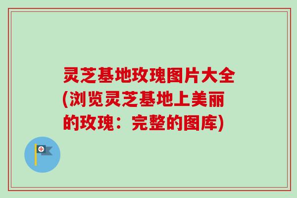 灵芝基地玫瑰图片大全(浏览灵芝基地上美丽的玫瑰:完整的图库) 灵芝基地玫瑰图片大全(浏览灵芝基地上美丽的玫瑰:完整的图库)