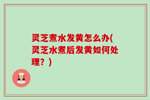 灵芝煮水发黄怎么办(灵芝水煮后发黄如何处理？)