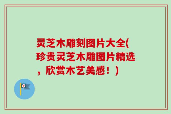 灵芝木雕刻图片大全(珍贵灵芝木雕图片精选,欣赏木艺美感!) 灵芝木雕刻图片大全(珍贵灵芝木雕图片精选,欣赏木艺美感!)