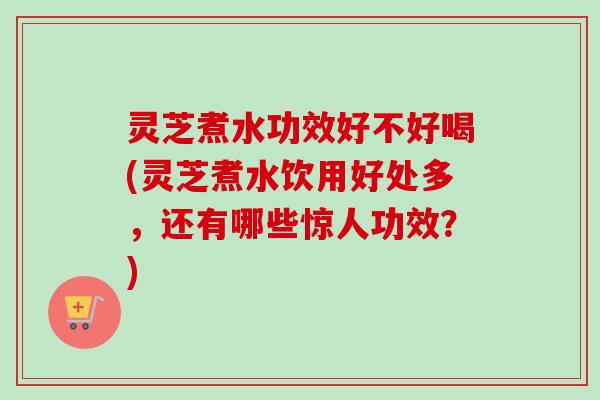 灵芝煮水功效好不好喝(灵芝煮水饮用好处多,还有哪些惊人功效?) 灵芝煮水功效好不好喝(灵芝煮水饮用好处多,还有哪些惊人功效?)