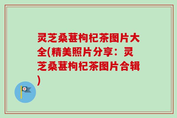 灵芝桑葚枸杞茶图片大全(精美照片分享：灵芝桑葚枸杞茶图片合辑)