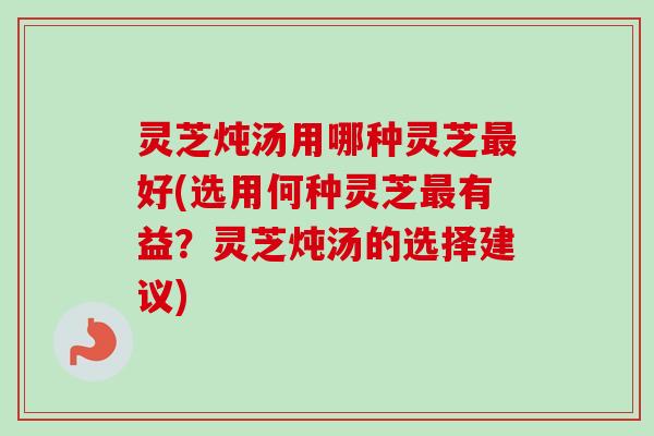 灵芝炖汤用哪种灵芝最好(选用何种灵芝最有益？灵芝炖汤的选择建议)