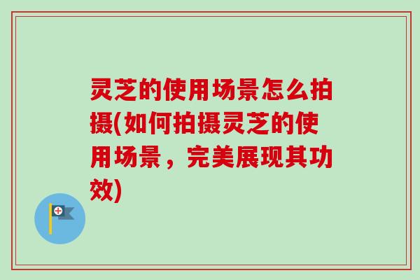 灵芝的使用场景怎么拍摄(如何拍摄灵芝的使用场景，完美展现其功效)