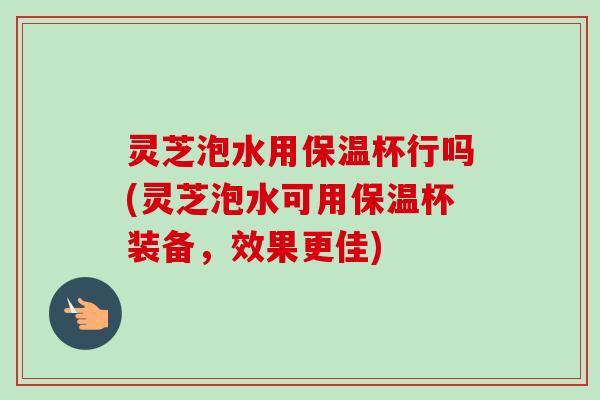 灵芝泡水用保温杯行吗(灵芝泡水可用保温杯装备，效果更佳)