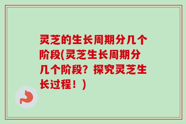 灵芝的生长周期分几个阶段(灵芝生长周期分几个阶段?探究灵芝生长过程!) 灵芝的生长周期分几个阶段(灵芝生长周期分几个阶段?探究灵芝生长过程!)