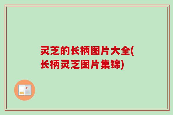 灵芝的长柄图片大全(长柄灵芝图片集锦)