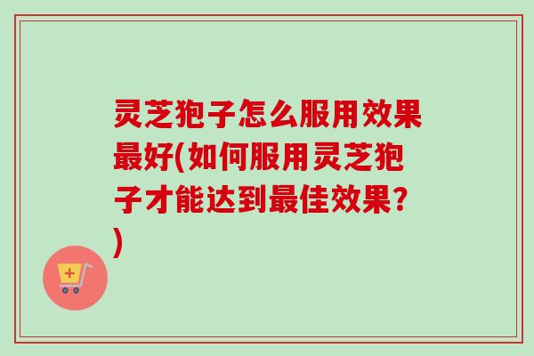 灵芝狍子怎么服用效果好(如何服用灵芝狍子才能达到佳效果?) 灵芝狍子怎么服用效果好(如何服用灵芝狍子才能达到佳效果?)