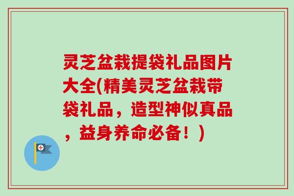 灵芝盆栽提袋礼品图片大全(精美灵芝盆栽带袋礼品,造型神似真品,益身养命必备!) 灵芝盆栽提袋礼品图片大全(精美灵芝盆栽带袋礼品,造型神似真品,益身养命必备!)