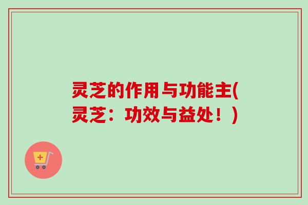 灵芝的作用与功能主(灵芝:功效与益处!) 灵芝的作用与功能主(灵芝:功效与益处!)