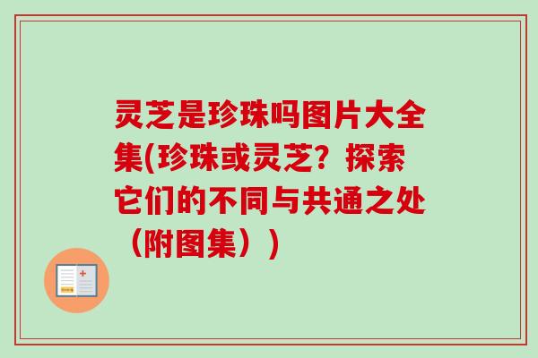 灵芝是珍珠吗图片大全集(珍珠或灵芝?探索它们的不同与共通之处(附图集)) 灵芝是珍珠吗图片大全集(珍珠或灵芝?探索它们的不同与共通之处(附图集))