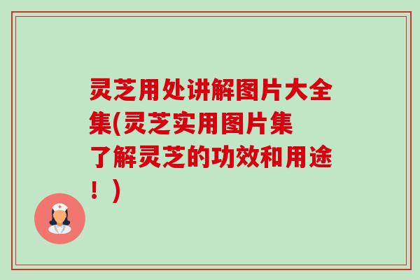 灵芝用处讲解图片大全集(灵芝实用图片集 了解灵芝的功效和用途！)