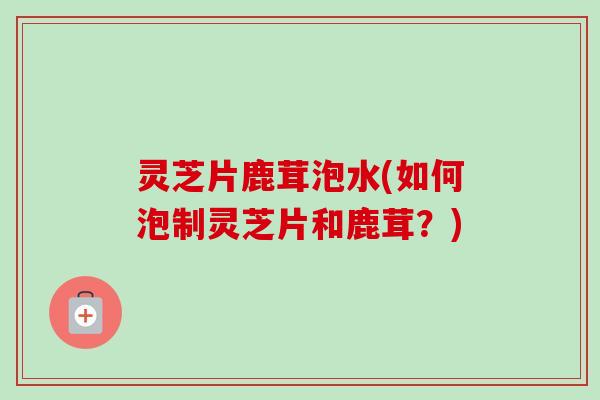 灵芝片鹿茸泡水(如何泡制灵芝片和鹿茸？)