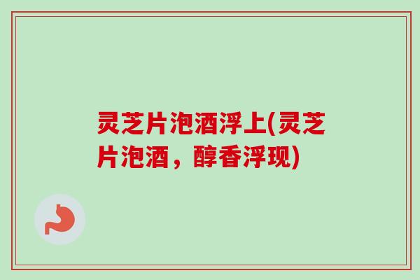 灵芝片泡酒浮上(灵芝片泡酒,醇香浮现) 灵芝片泡酒浮上(灵芝片泡酒,醇香浮现)