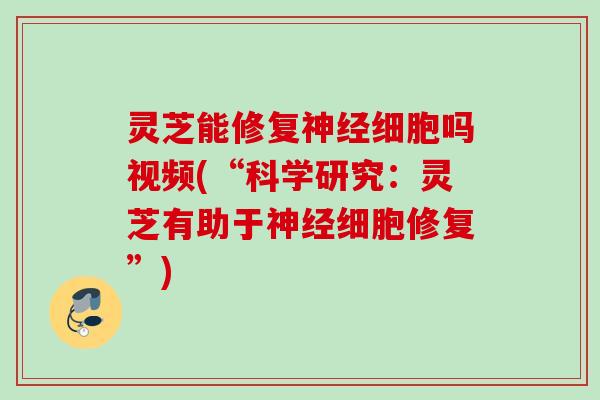 灵芝能修复细胞吗视频(“科学研究:灵芝有助于细胞修复”) 灵芝能修复细胞吗视频(“科学研究:灵芝有助于细胞修复”)