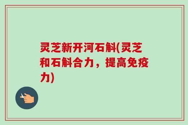 灵芝新开河石斛(灵芝和石斛合力，提高免疫力)