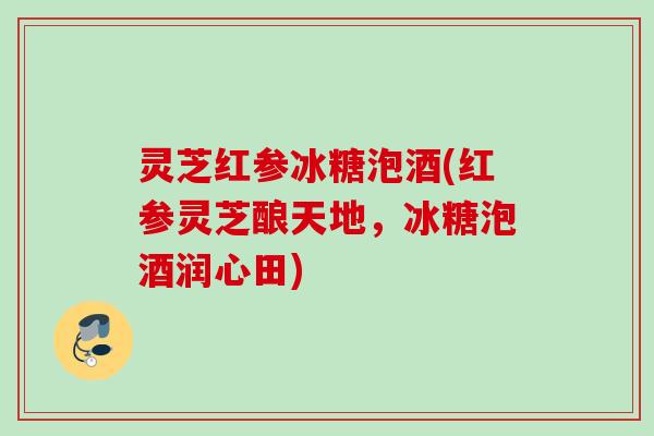 灵芝红参冰糖泡酒(红参灵芝酿天地，冰糖泡酒润心田)