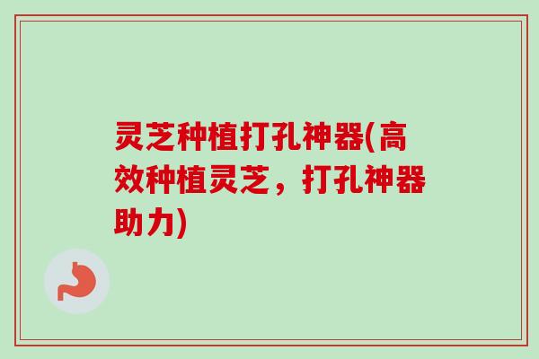 灵芝种植打孔神器(高效种植灵芝，打孔神器助力)