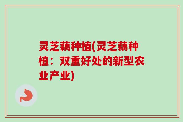灵芝藕种植(灵芝藕种植:双重好处的新型农业产业) 灵芝藕种植(灵芝藕种植:双重好处的新型农业产业)