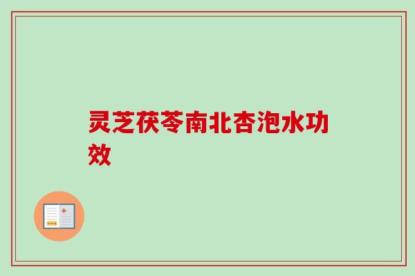 灵芝茯苓南北杏泡水功效