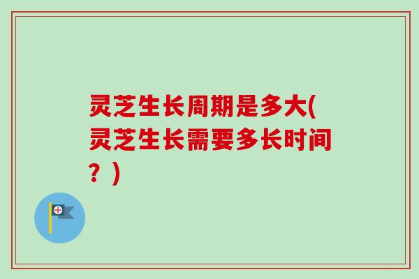 灵芝生长周期是多大(灵芝生长需要多长时间？)