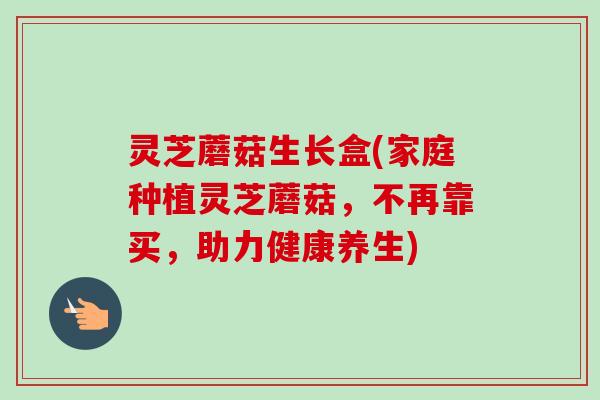 灵芝蘑菇生长盒(家庭种植灵芝蘑菇，不再靠买，助力健康养生)