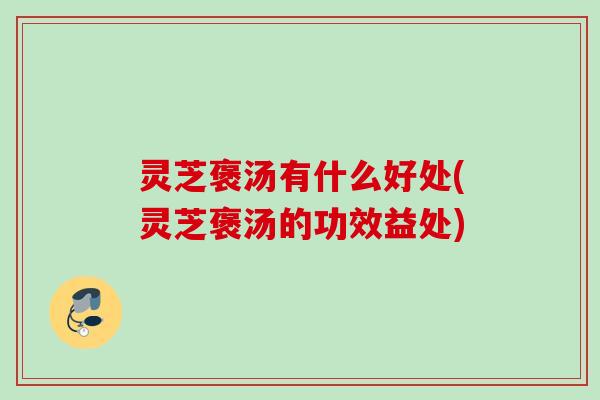 灵芝褒汤有什么好处(灵芝褒汤的功效益处)