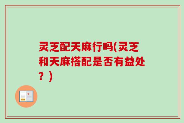 灵芝配天麻行吗(灵芝和天麻搭配是否有益处？)