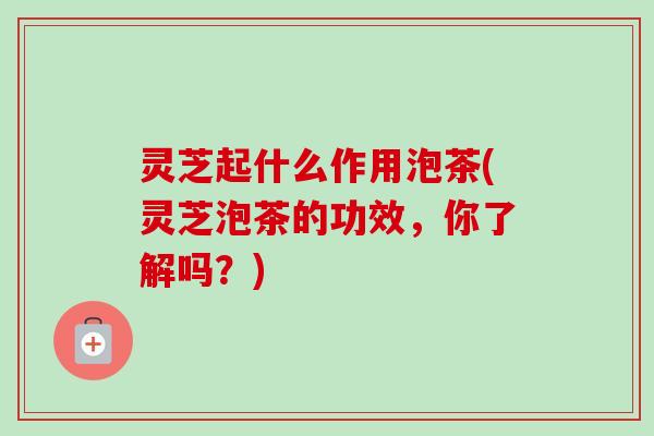 灵芝起什么作用泡茶(灵芝泡茶的功效,你了解吗?) 灵芝起什么作用泡茶(灵芝泡茶的功效,你了解吗?)