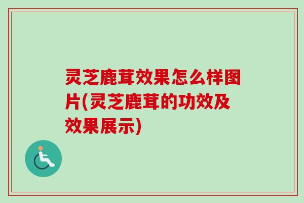 灵芝鹿茸效果怎么样图片(灵芝鹿茸的功效及效果展示)
