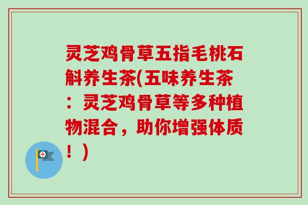灵芝鸡骨草五指毛桃石斛养生茶(五味养生茶:灵芝鸡骨草等多种植物混合,助你增强体质!) 灵芝鸡骨草五指毛桃石斛养生茶(五味养生茶:灵芝鸡骨草等多种植物混合,助你增强体质!)