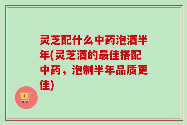 灵芝配什么泡酒半年(灵芝酒的佳搭配,泡制半年品质更佳) 灵芝配什么泡酒半年(灵芝酒的佳搭配,泡制半年品质更佳)