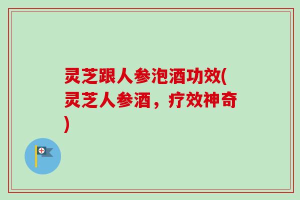 灵芝跟人参泡酒功效(灵芝人参酒,疗效神奇) 灵芝跟人参泡酒功效(灵芝人参酒,疗效神奇)