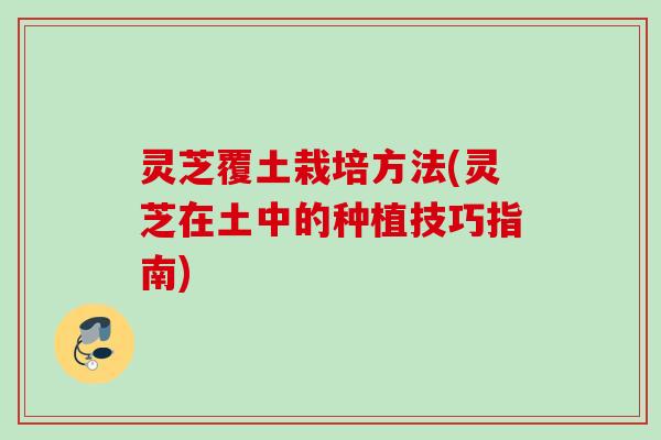 灵芝覆土栽培方法(灵芝在土中的种植技巧指南)