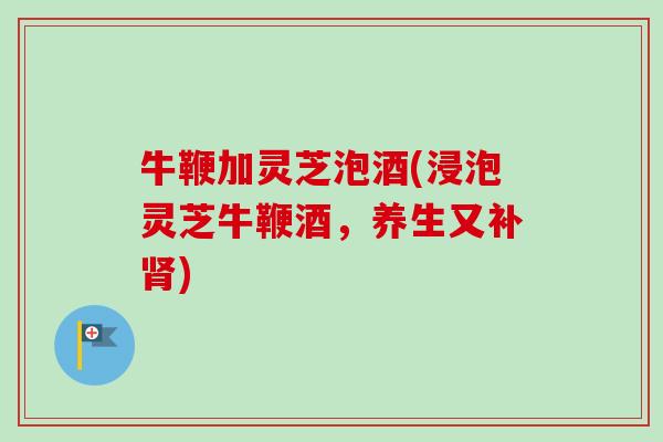 牛鞭加灵芝泡酒(浸泡灵芝牛鞭酒，养生又补)