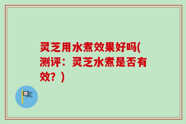 灵芝用水煮效果好吗(测评:灵芝水煮是否有效?) 灵芝用水煮效果好吗(测评:灵芝水煮是否有效?)