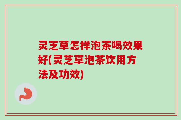 灵芝草怎样泡茶喝效果好(灵芝草泡茶饮用方法及功效)