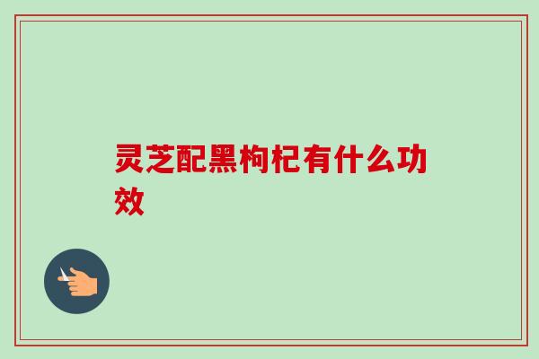 灵芝配黑枸杞有什么功效