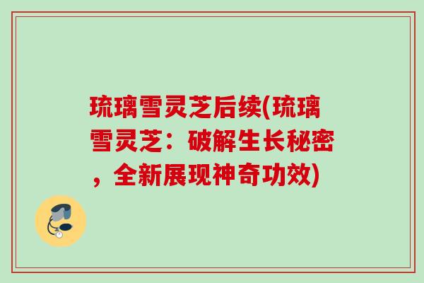 琉璃雪灵芝后续(琉璃雪灵芝：破解生长秘密，全新展现神奇功效)