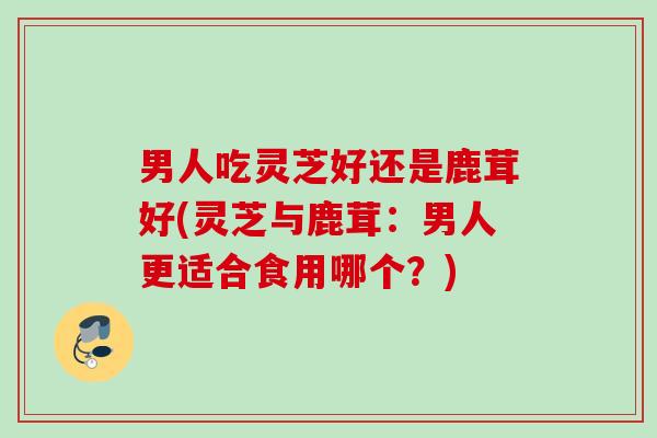 男人吃灵芝好还是鹿茸好(灵芝与鹿茸：男人更适合食用哪个？)