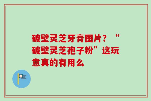 破壁灵芝牙膏图片?“破壁灵芝孢子粉”这玩意真的有用么 破壁灵芝牙膏图片?“破壁灵芝孢子粉”这玩意真的有用么